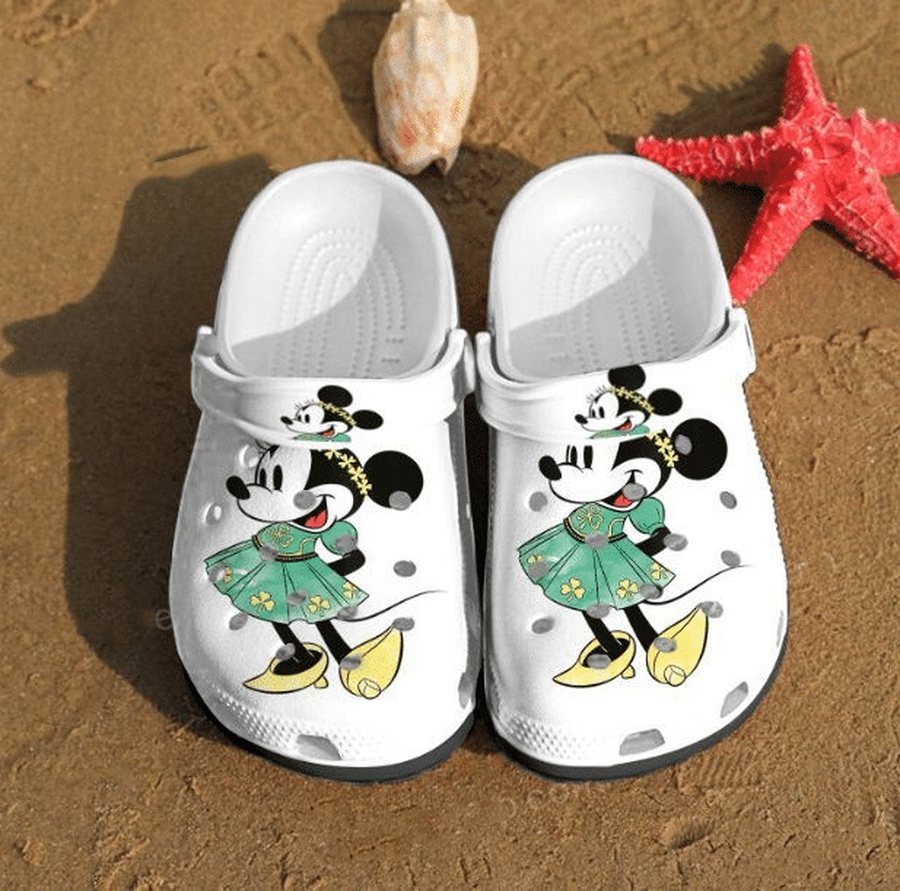 Minnie Mouse St.Patricks Day Gift For lover Rubber Crocs Crocband Clogs, Comfy Footwear TL97.png