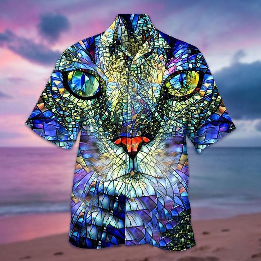 Mirror 3D Cat Hawaiian Shirt Pre11858, Hawaiian shirt, beach shorts, One-Piece Swimsuit, Polo shirt, funny shirts, gift shirts, Graphic Tee
