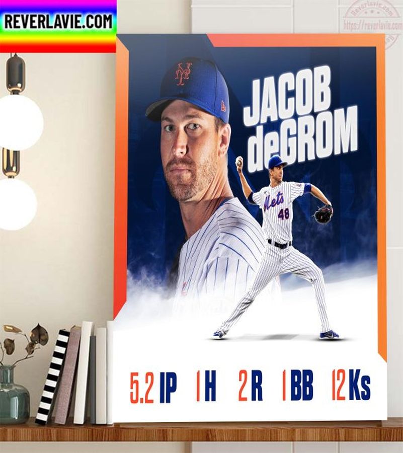 MLB New York Mets Jacob DeGrom The King of Queens Home Decor Poster Canvas Poster