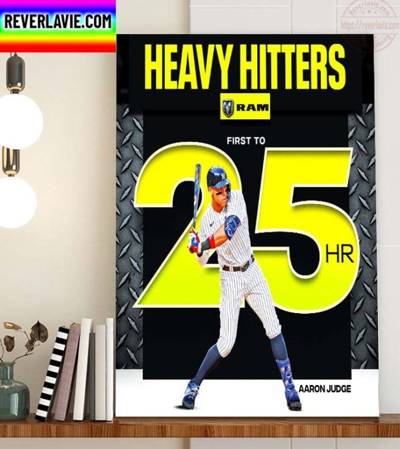 MLB New York Yankees Aaron Judge Heavy Hitters First To 25 HR Home Decor Poster Canvas