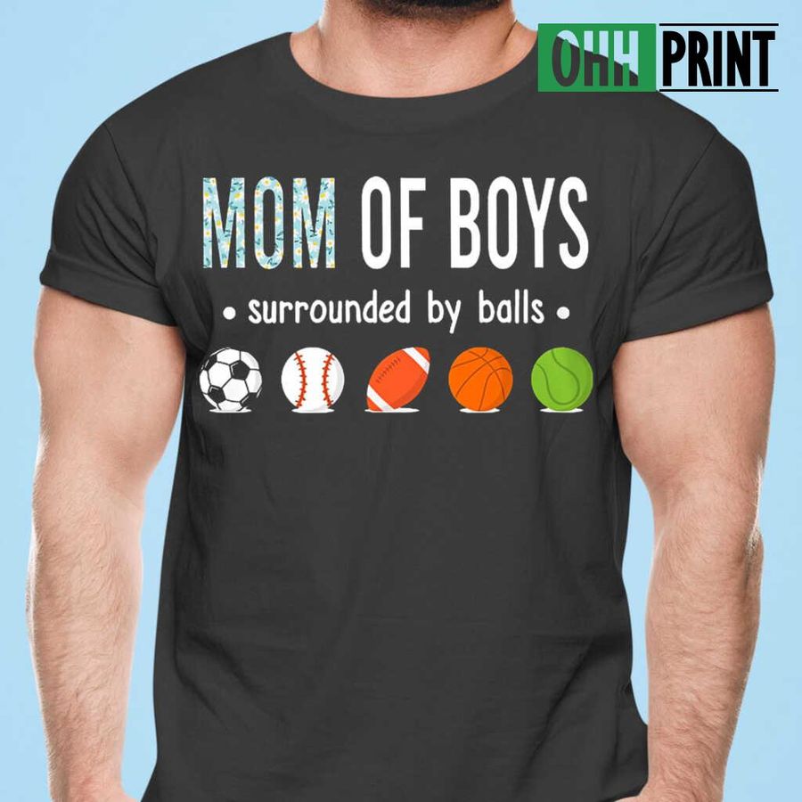 Mom Of Boys Soccer Foot Basket Base Tshirts Black