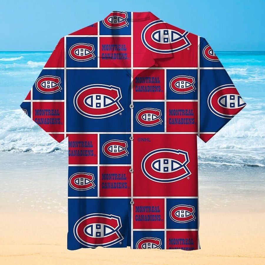 Montreal Canadiens NHL 6 Hawaiian Graphic Print Short Sleeve Hawaiian Shirt L98 - 7421
