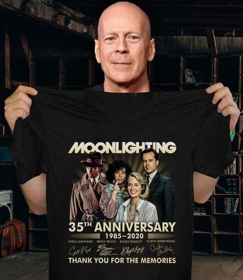 Moonlighting Movie 35Th Anniversary 1985-2020 Thank You For The Memories Black T Shirt Men And Women S-6XL Cotton