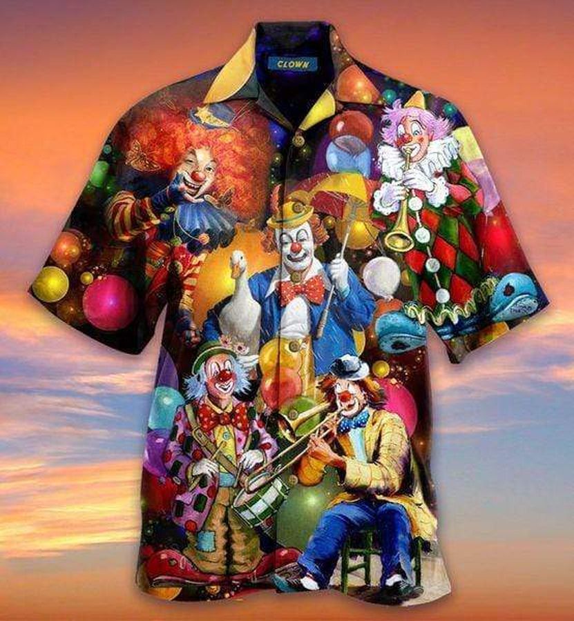 More Clown Less Frownin Hawaiian Shirt Pre12646, Hawaiian shirt, beach shorts, One-Piece Swimsuit, Polo shirt, funny shirts, gift shirts, Graphic Tee