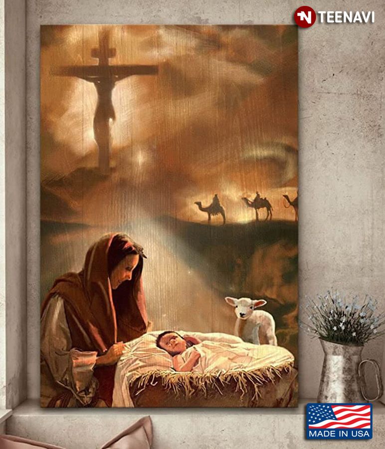 Mother And Baby Under The Light Of Jesus Christ