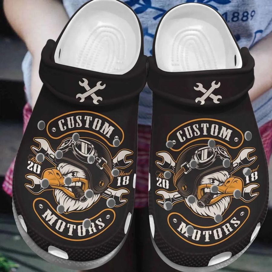 Motorbike Personalized Clog Custom Crocs Comfortablefashion Style Comfortable For Women Men Kid Print 3D Custom Motors