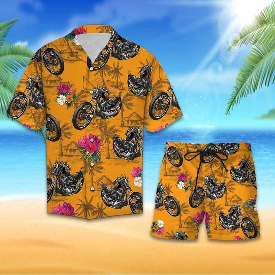 Motorbike Tropical Set Hawaiian Shirt Pre10520, Hawaiian shirt, beach shorts, One-Piece Swimsuit, Polo shirt, funny shirts, gift shirts, Graphic Tee