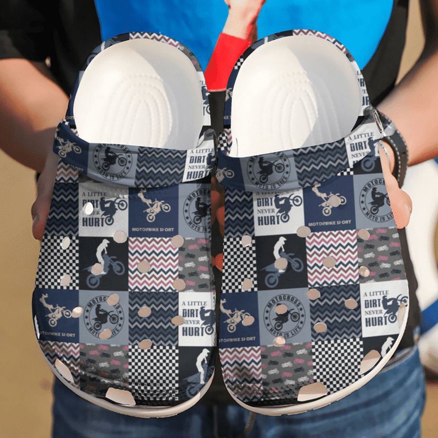 Motorcross Pattern Sku 1587 Crocs Crocband Clog Comfortable For Mens Womens Classic Clog Water Shoes