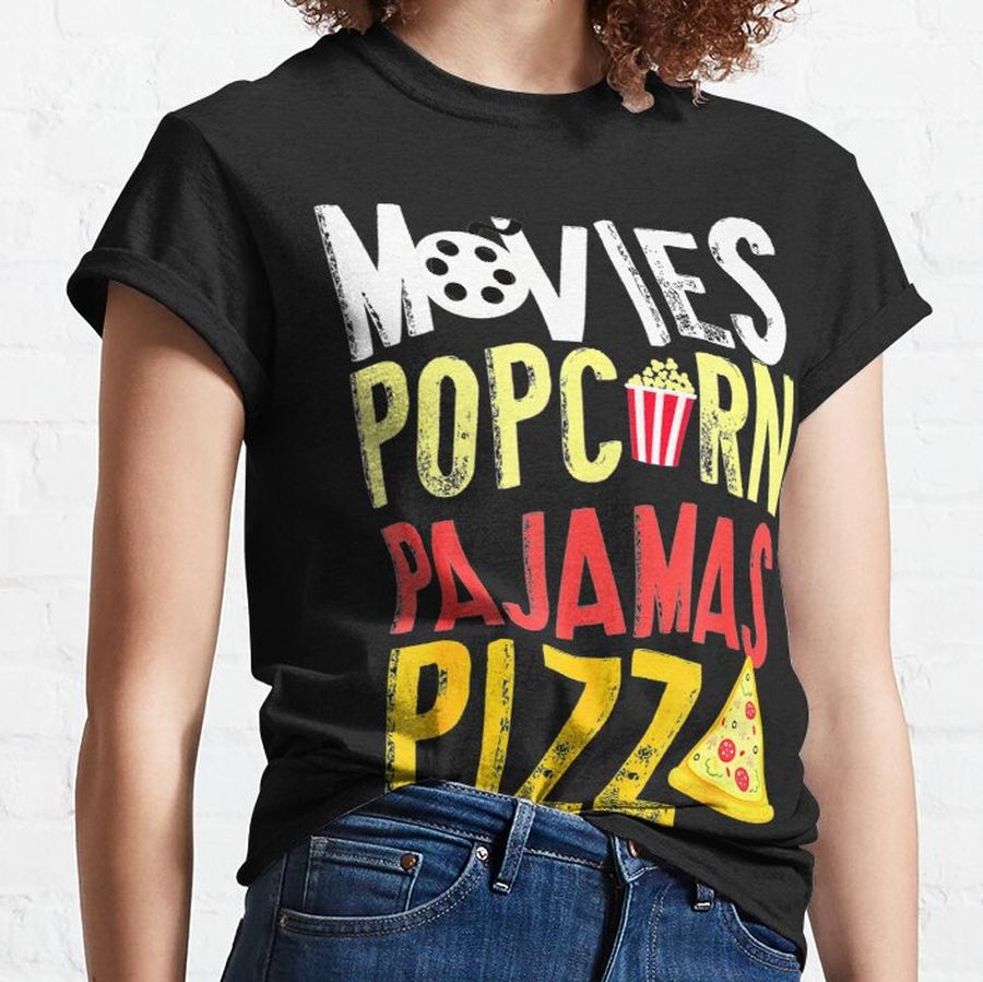 Movies Popcorn Pajamas Pizza Classic T-Shirt