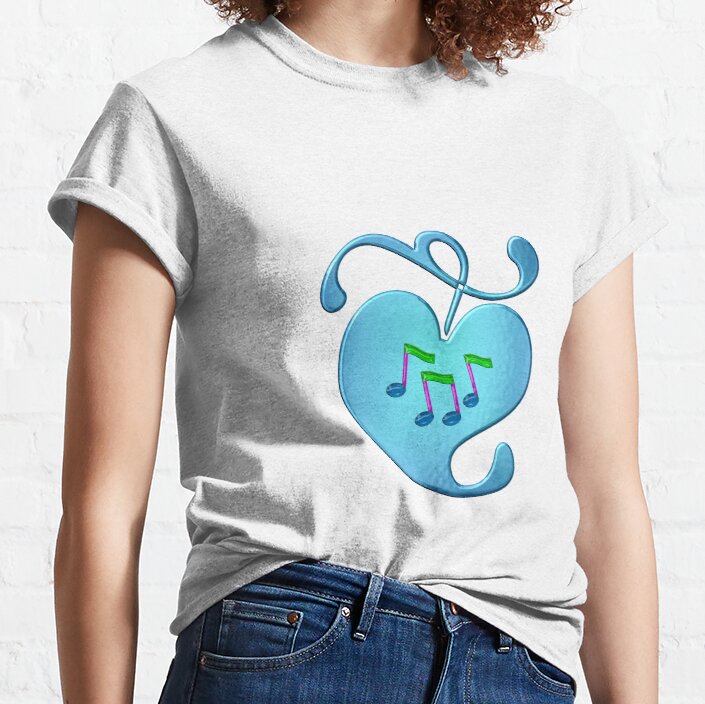 Music Notes In Heart Classic T-Shirt