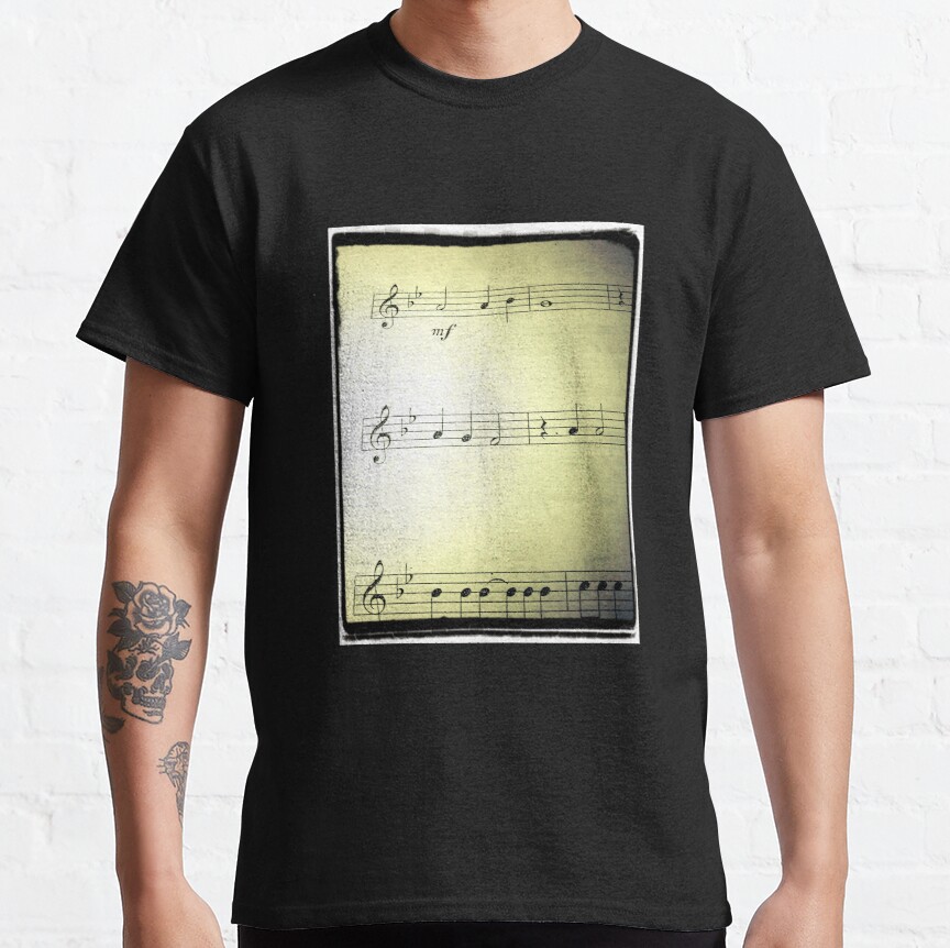 Music notes, Music sheet, Clef sign, Music sign, Old music sheet  Classic T-Shirt