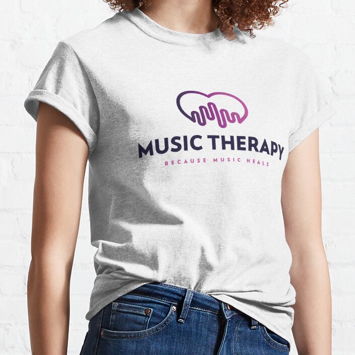 Music Therapy Heartbeat Music Heals Quote Classic T-Shirt