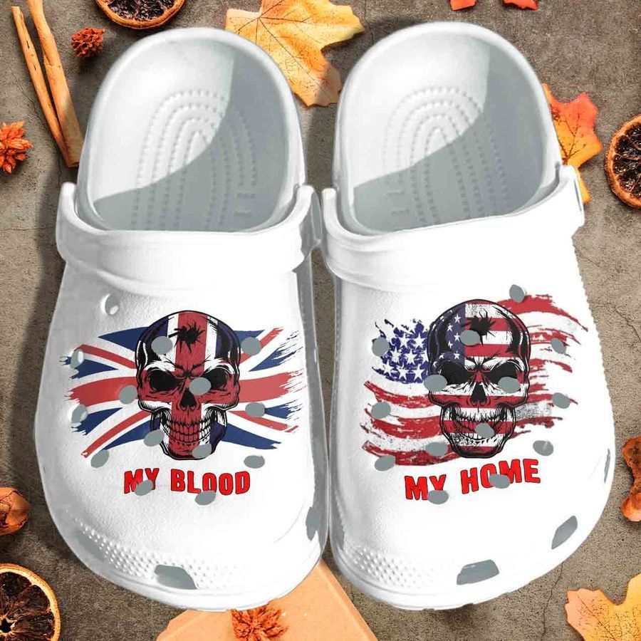 My Blood Uk My Home Usa Flag Clog Crocs Shoes Gift For Man Woman