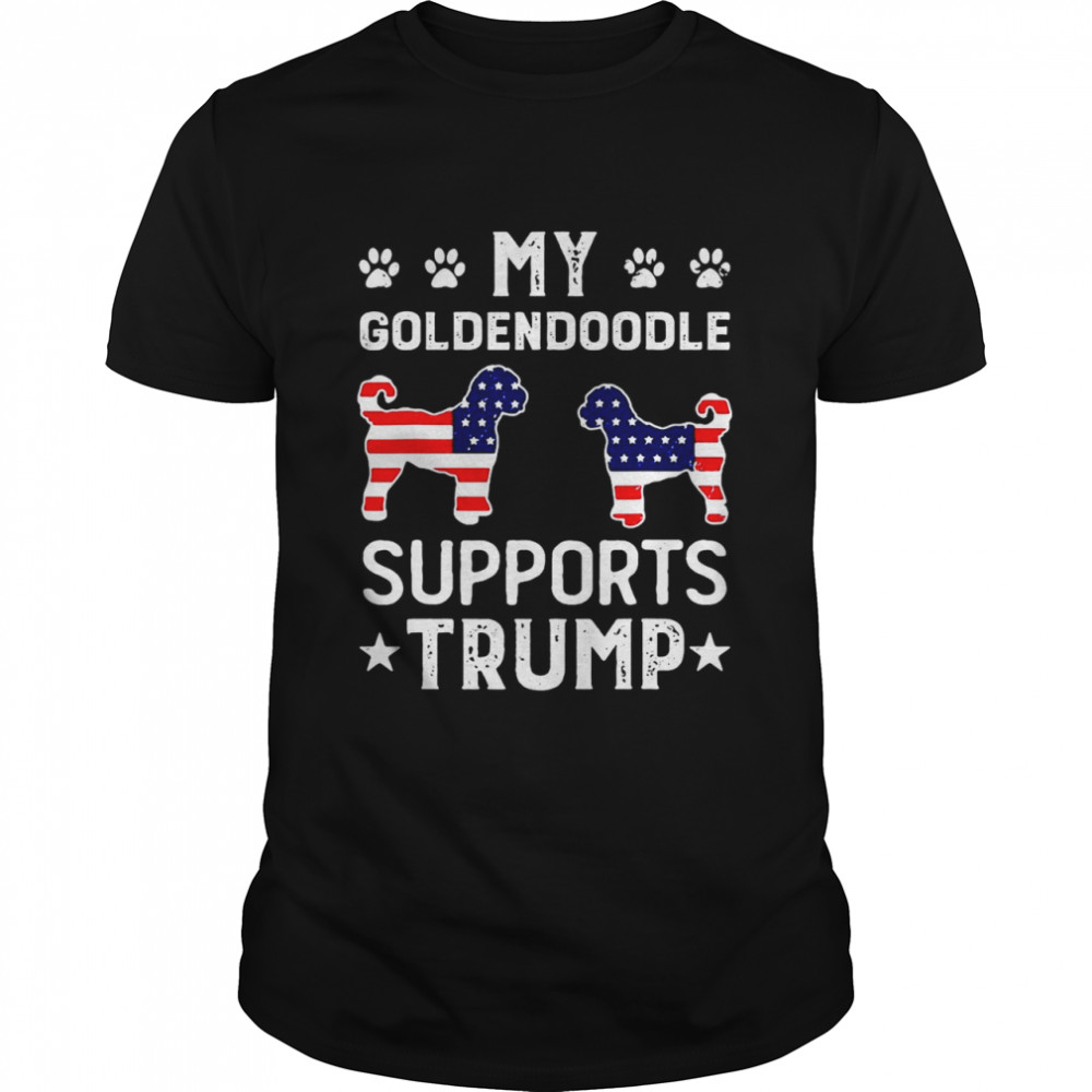 My Goldendoodle Supports Trump Election 2024 Trump Shirt, Tshirt, Hoodie, Sweatshirt, Long Sleeve, Youth, funny shirts, gift shirts, Graphic Tee