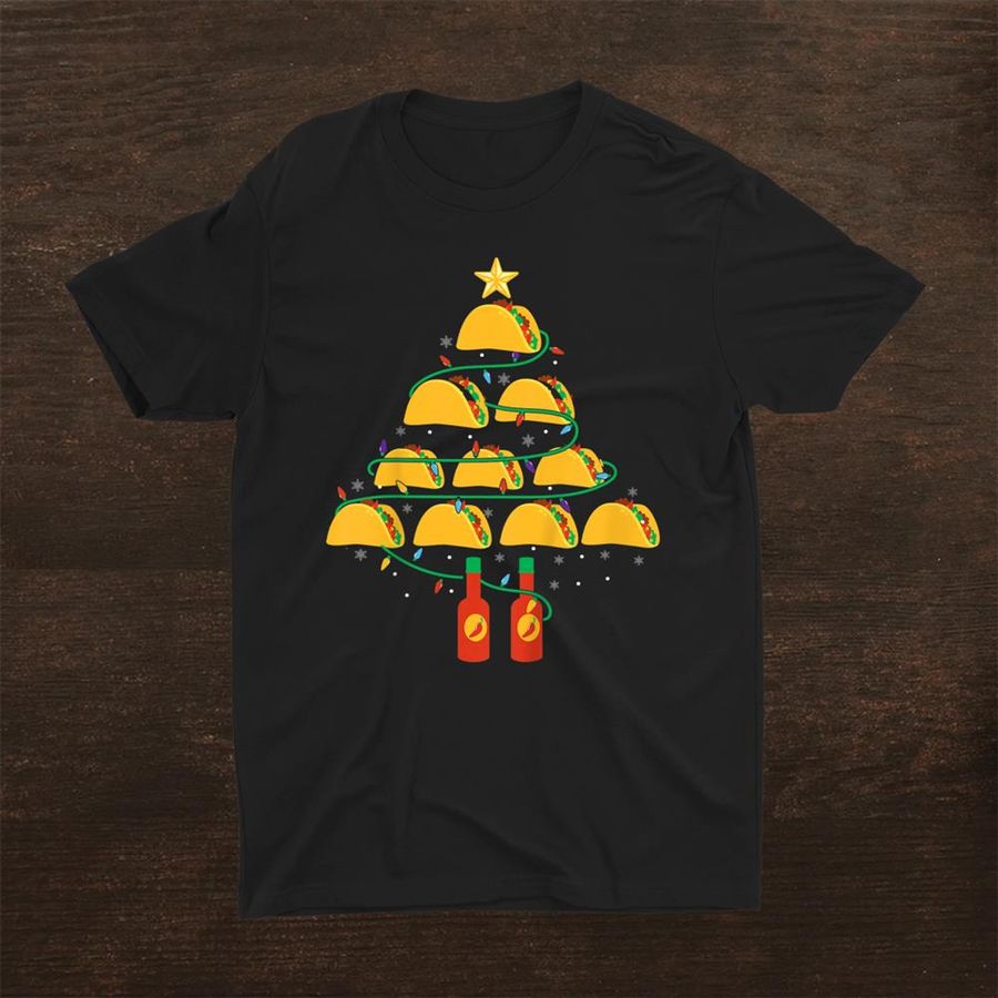 My Tacos Christmas Tree Pajama Shirt Xmas Funny Shirt