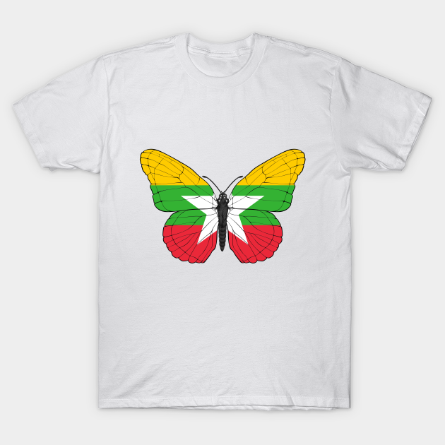 Myanmar Flag Butterfly T-shirt, Hoodie, SweatShirt, Long Sleeve