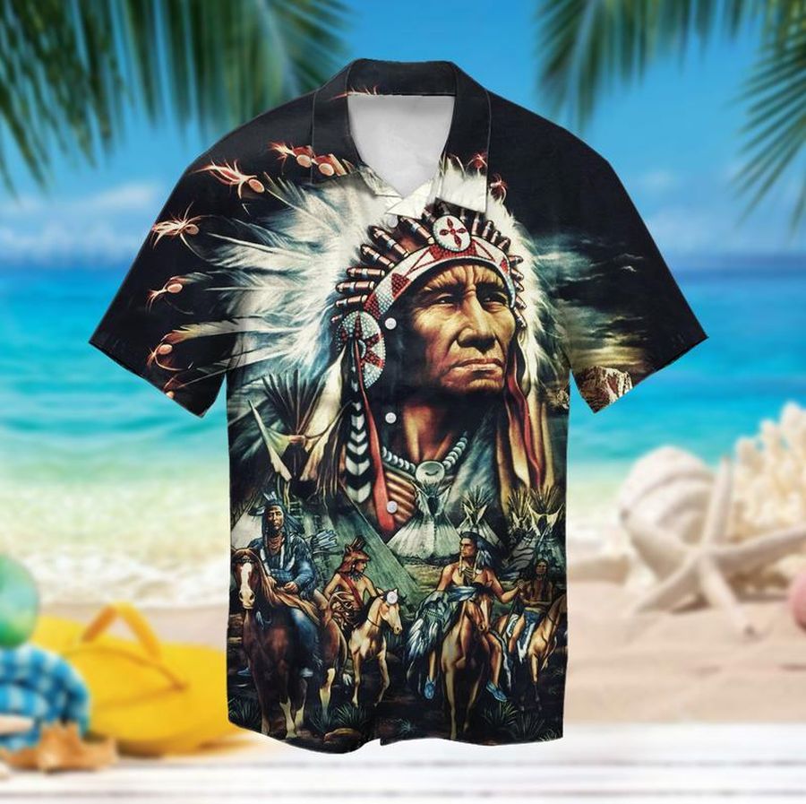 Native American Chief Warrior Hawaiian Shirt Pre11103, Hawaiian shirt, beach shorts, One-Piece Swimsuit, Polo shirt, funny shirts, gift shirts