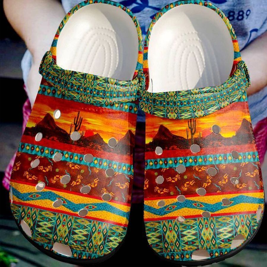 Native American Stunning Pattern Sku 1605 Crocs Crocband Clog Comfortable For Mens Womens Classic Clog Water Shoes
