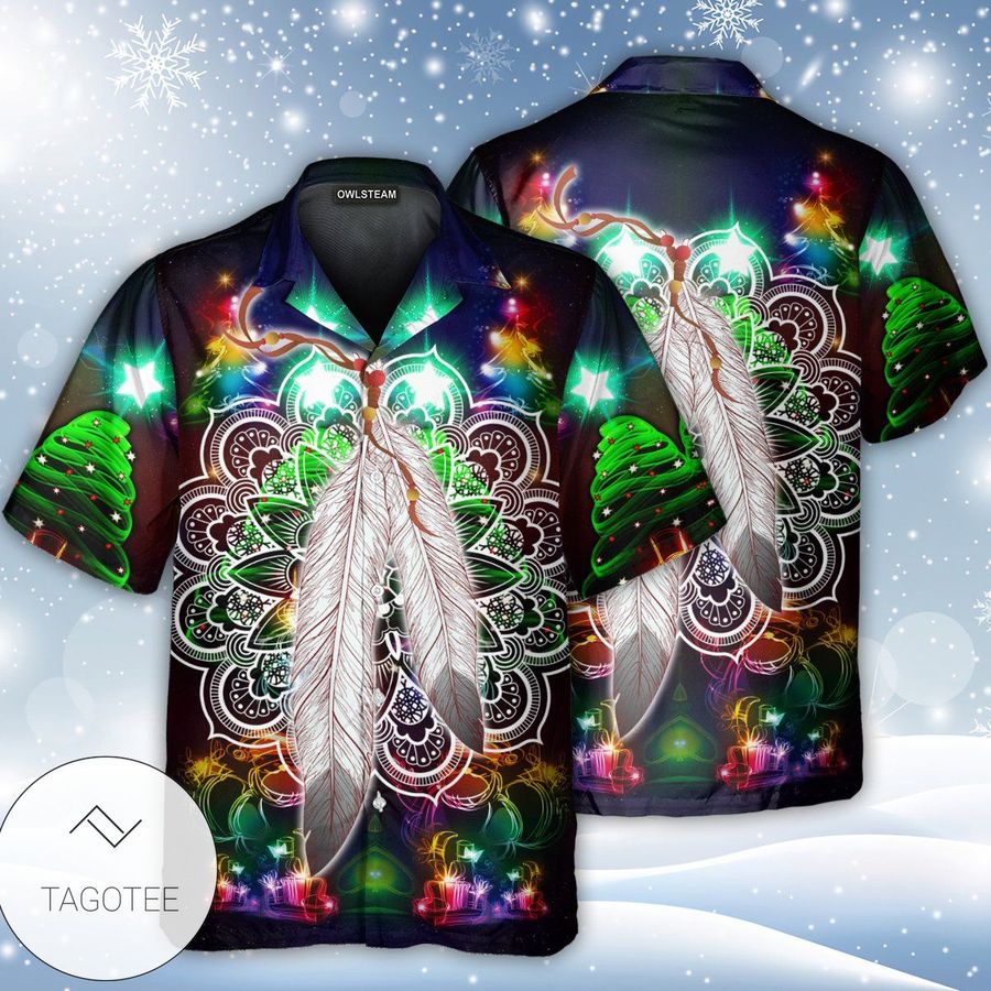 Native Feather Mandala Merry Christmas Hawaiian Shirt