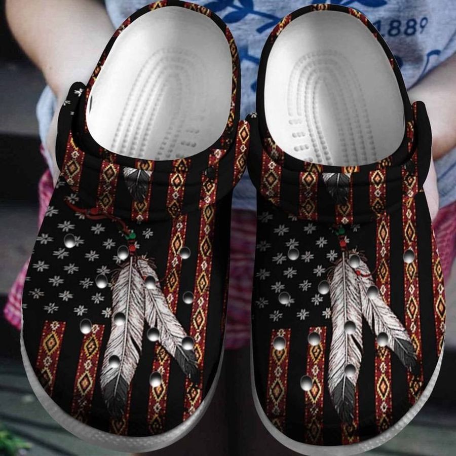 Native Pattern Gift For Lover Rubber Crocs Crocband Clogs Comfy Footwear Tl97