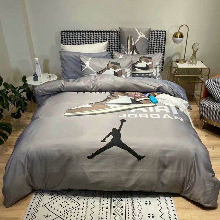 NBA Logo Luxury Air Jordan Type 08 Bedding Sets Duvet Cover Bedroom Sets