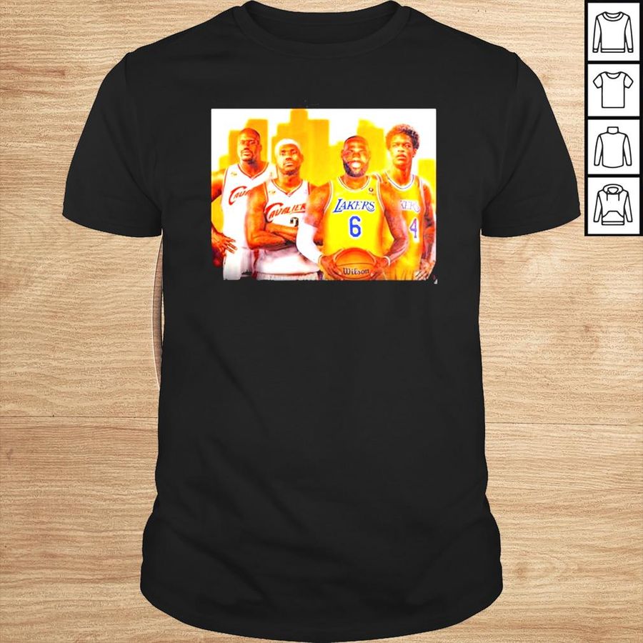 NBA two legend shareef oneal lebron james and their son shirt