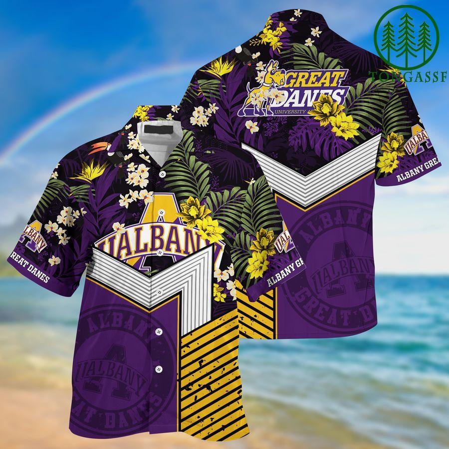 NCAA Albany Great Danes Hawaii Shirt And Shorts New Collection For This Summer