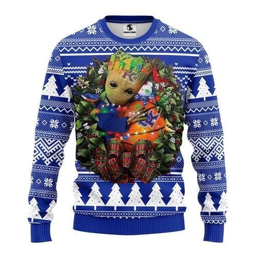 Ncaa Kentucky Wildcats Grinch Hug wreath Ugly Christmas Sweater