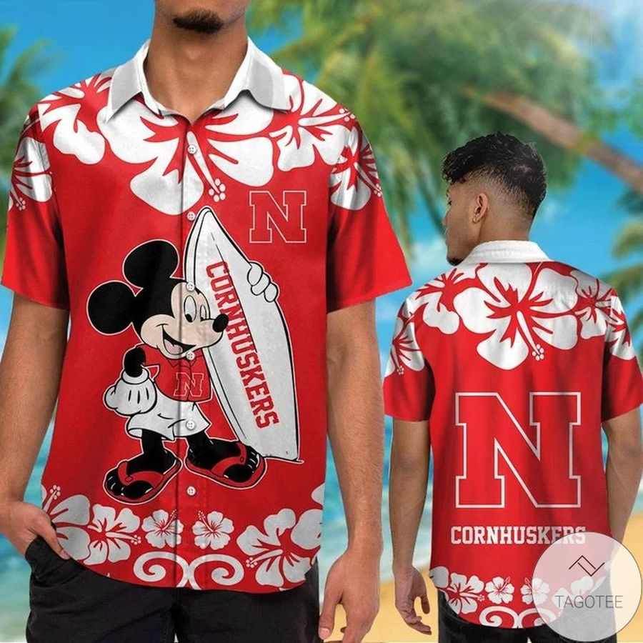 Nebraska Cornhuskers 038; Mickey Mouse Hawaiian Shirt