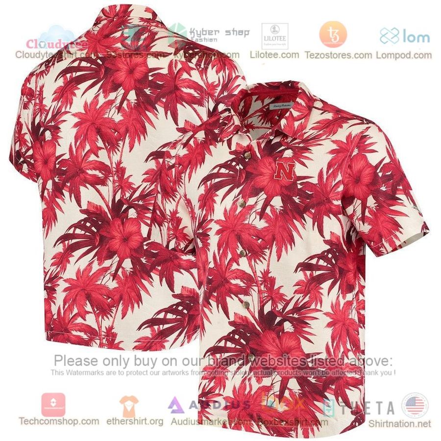 Nebraska Huskers Scarlet Harbor Island Hibiscus Button-Up Hawaiian Shirt – LIMITED EDITION