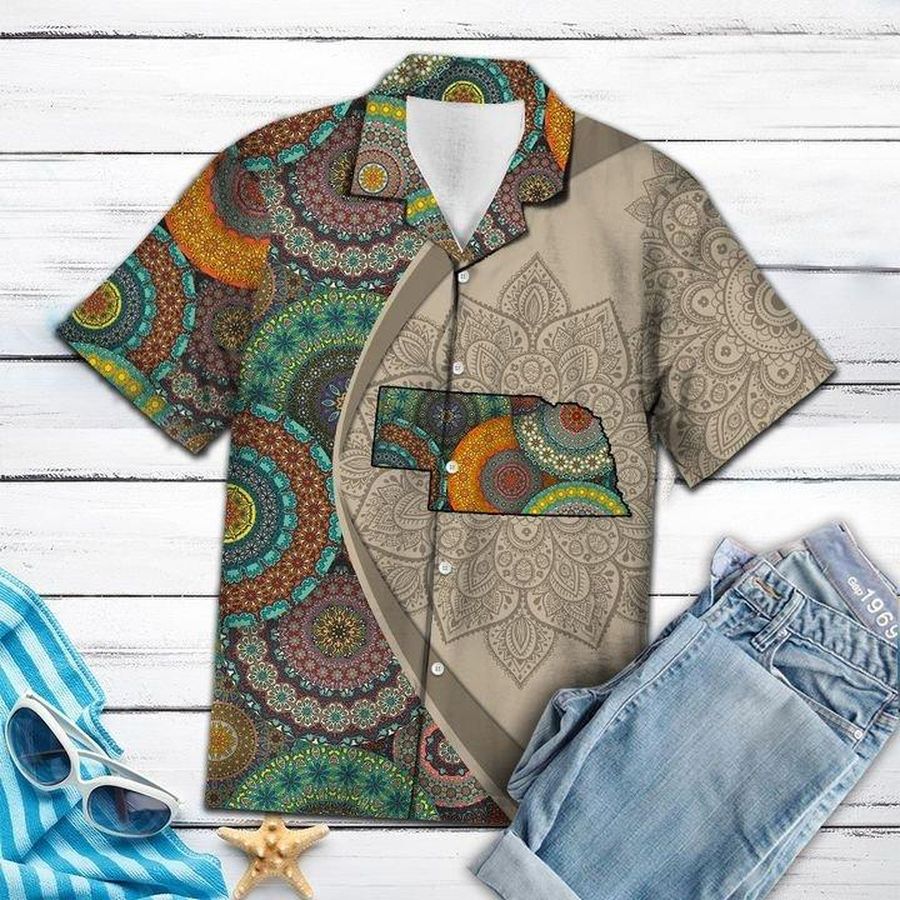 Nebraska Mandala Hawaiian Shirt Pre12586, Hawaiian shirt, beach shorts, One-Piece Swimsuit, Polo shirt, funny shirts, gift shirts, Graphic Tee