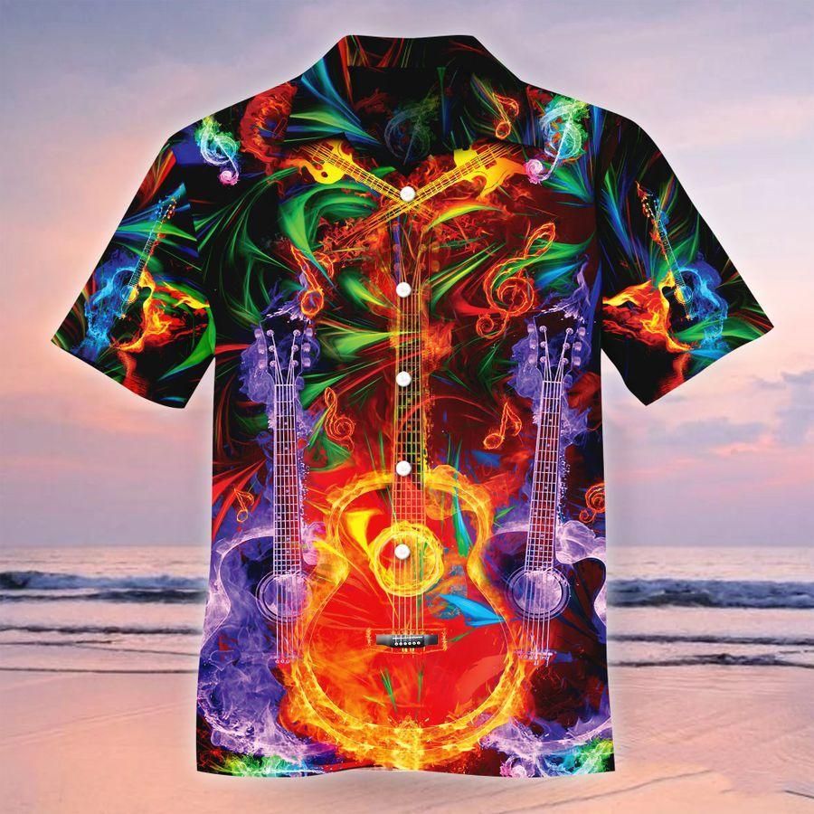 Neon Guitar Hawaiian Shirt Pre12653, Hawaiian shirt, beach shorts, One-Piece Swimsuit, Polo shirt, funny shirts, gift shirts, Graphic Tee