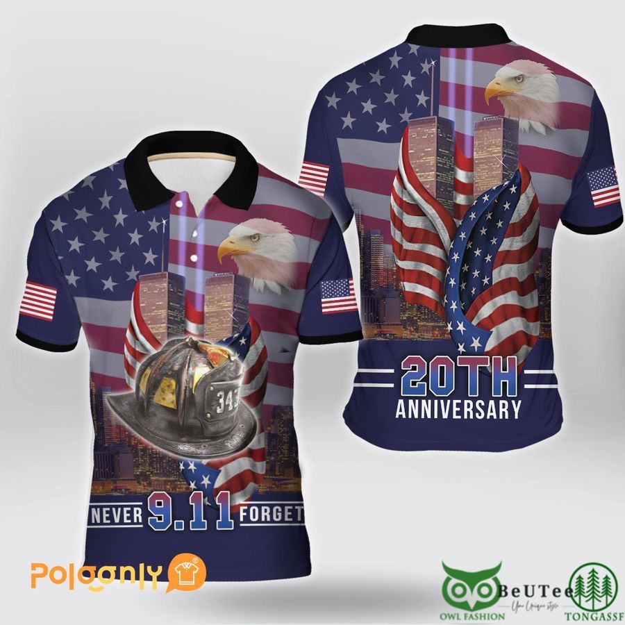 Never 9-11 Forget 20th Anniversary Polo Shirt