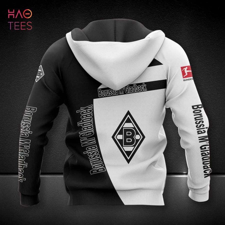 NEW Borussia Monchengladbach Black White 3D Hoodie Pod Design