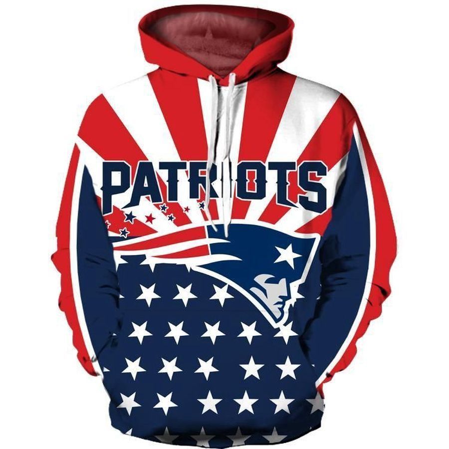 New England Patriots 3D Hooded Pocket Pullover Hoodie Perfect Gift