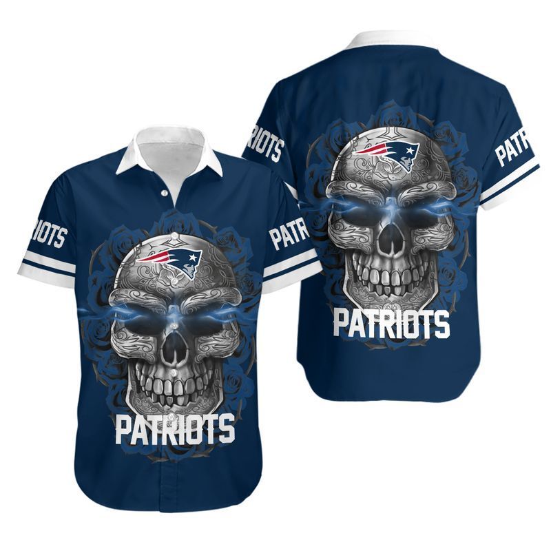 New England Patriots Sugar Skull Gift For Fan Hawaiian Graphic Pri
