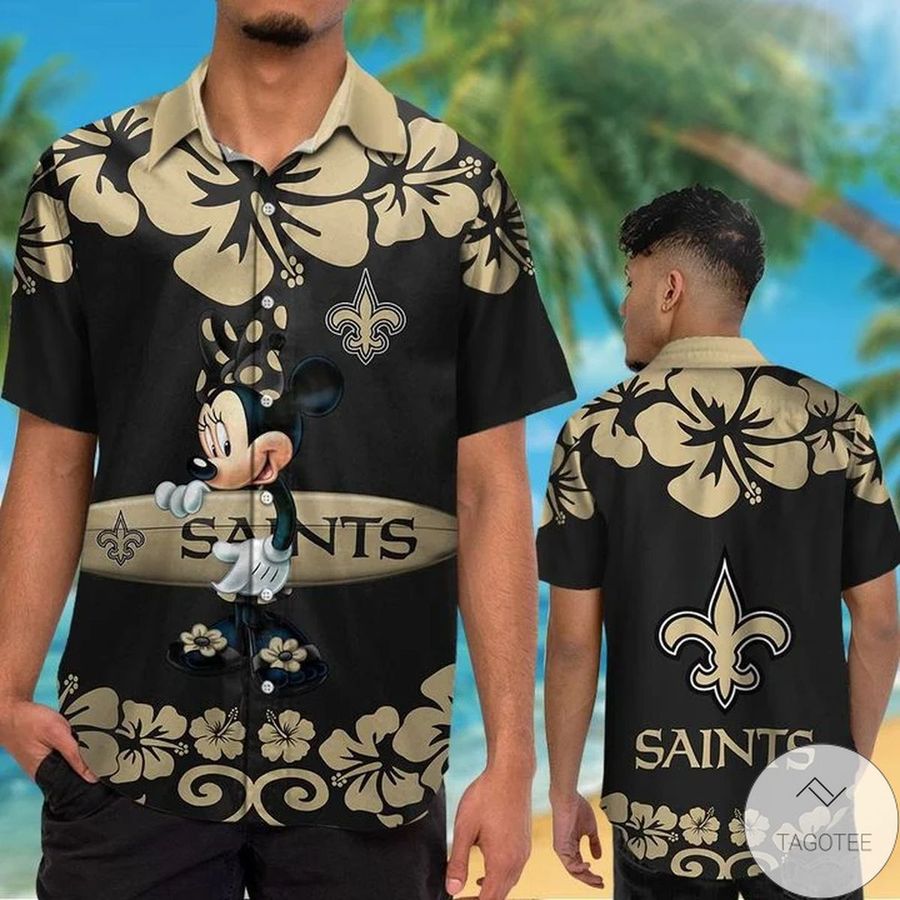 New Orleans Saints 038; Minnie Mouse Hawaiian Shirt