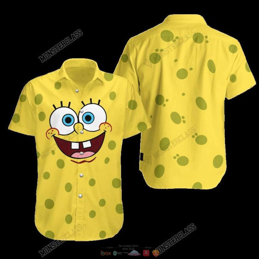 New Spongebob Yellow Green Hawaiian Shirt