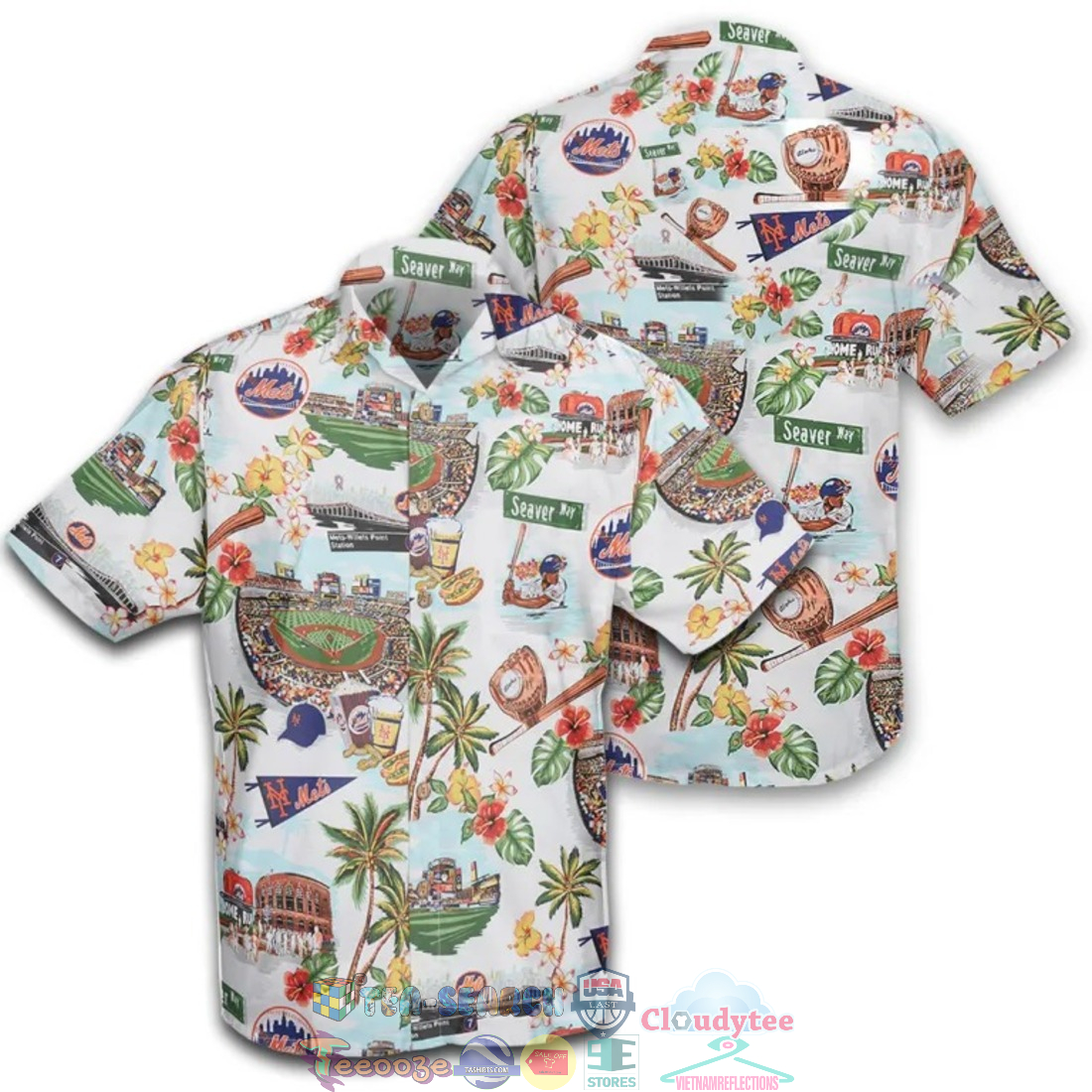 New York Mets MLB Stadium Palm Tree Hawaiian Shirt – Saleoff