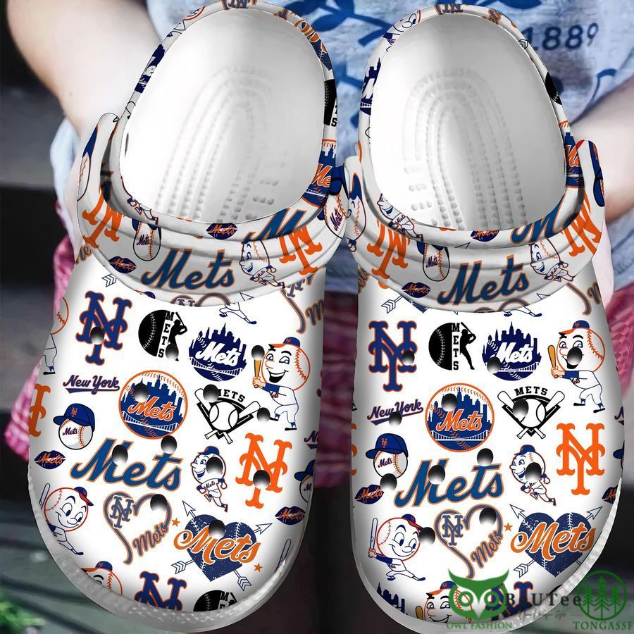 New York Mets Team Symbols White Crocs