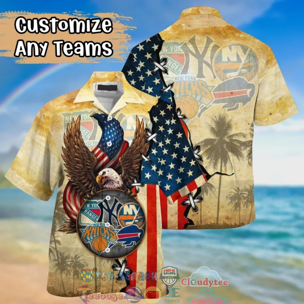 New York Sport Teams Eagle 4th Of July Hawaiian Shirt – Saleoff