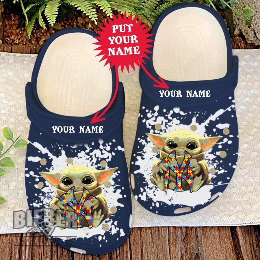 New York Yankees Custom Name Crocs Crocband Clog Comfortable Water Shoes