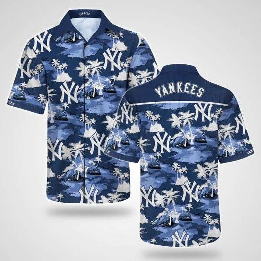 New York Yankees Tommy Bahama Summer Button Up Shirt For Men Beach Wear Hawaiian Shirt