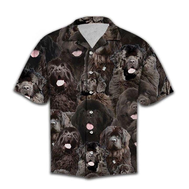 Newfoundland Dog Lover Unisex Hawaiian Aloha Shirts #L