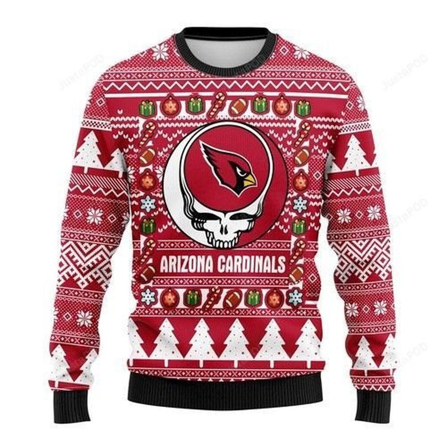 Nfl Arizona Cardinals Grateful Dead Ugly Christmas Sweater All Over