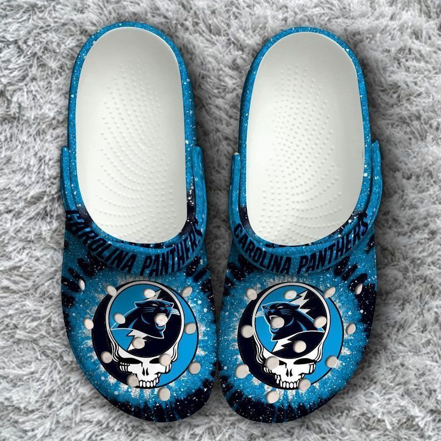 Nfl Carolina Panthers Grateful Dead Classic gift For lover Rubber Crocs Crocband Clogs, Comfy Footwear TL97