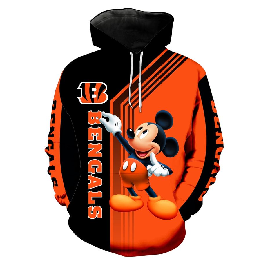 NFL Cincinnati Bengals Mickey Limited Full Printed 3D Hoodie