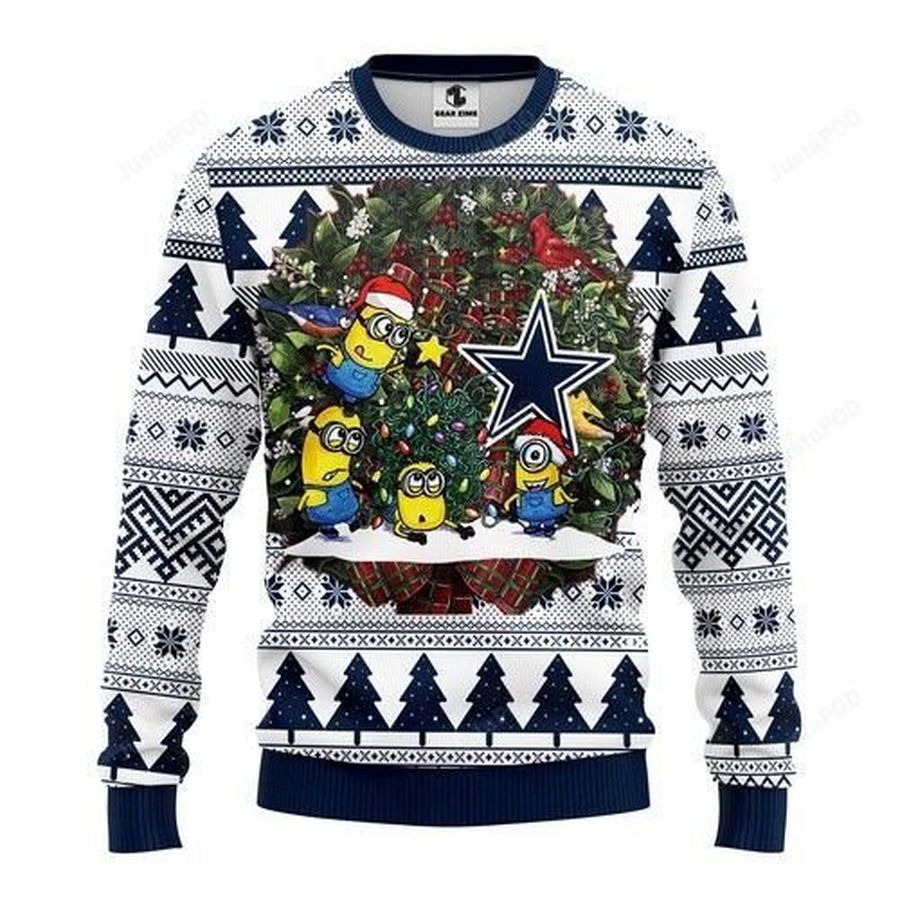Nfl Dallas Cowboys Minion Ugly Christmas Sweater All Over Print