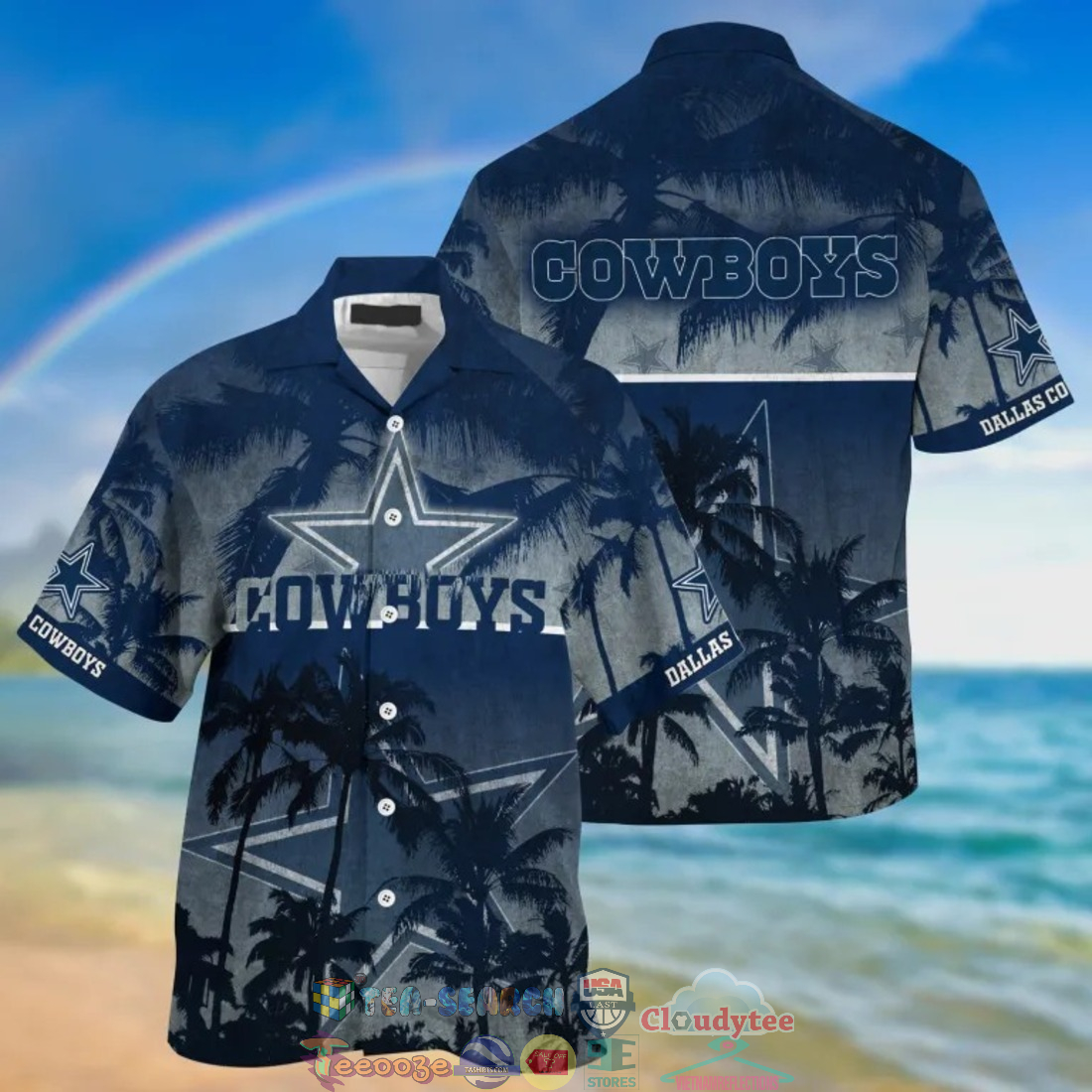 Dallas Cowboys Tropical Floral Custom Name Aloha Hawaiian Shirt