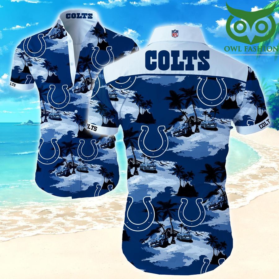 Nfl Indianapolis Colts signature floral tropical logo Hawaiian Shirt Summer